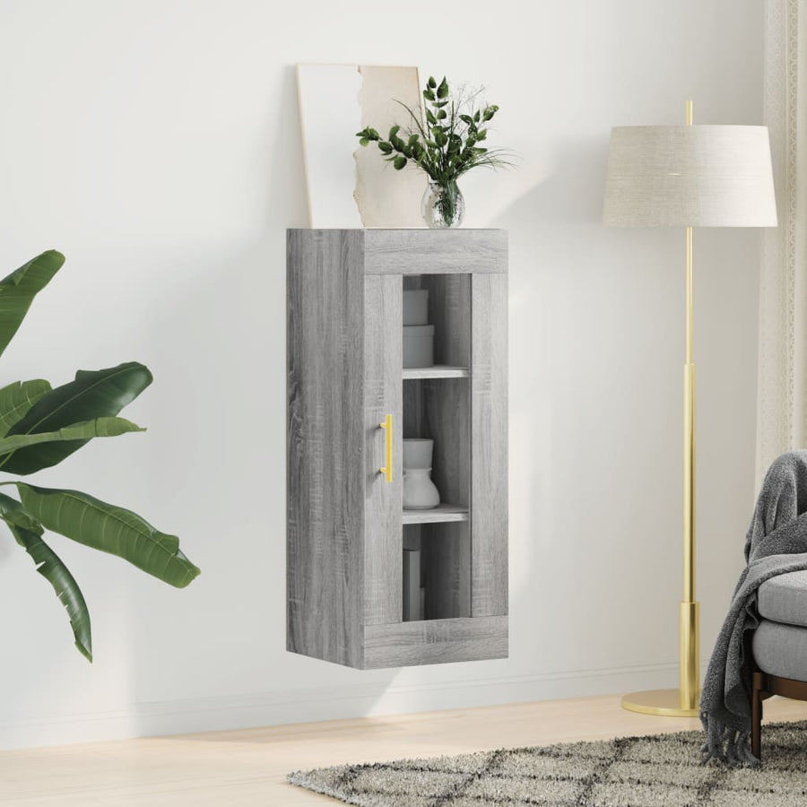 Hangkast 34,5X34X90 Cm Grijs Sonoma Eikenkleurig