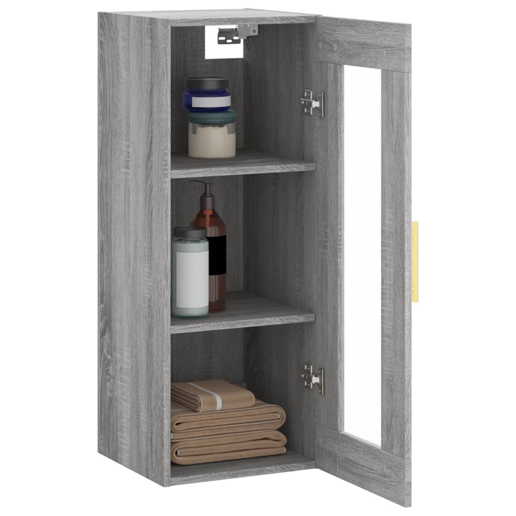 Hangkast 34,5X34X90 Cm Grijs Sonoma Eikenkleurig