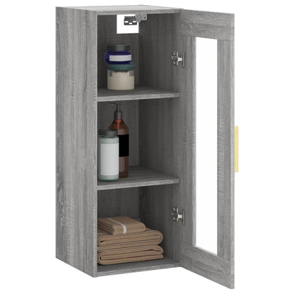 Hangkast 34,5X34X90 Cm Grijs Sonoma Eikenkleurig