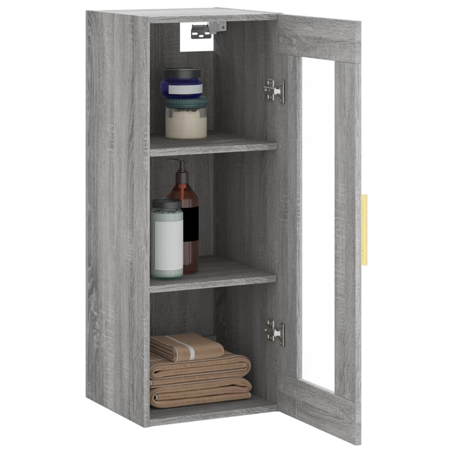 Hangkast 34,5X34X90 Cm Grijs Sonoma Eikenkleurig