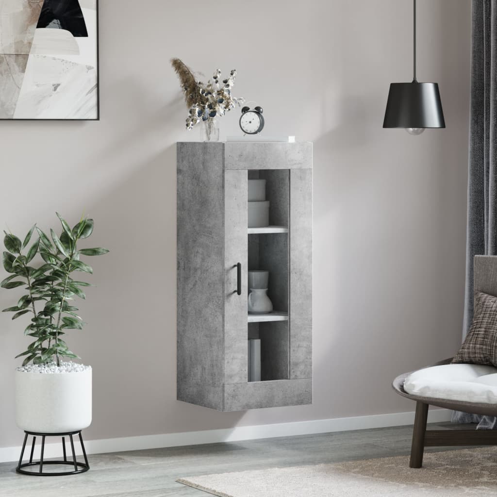 Wandkast 34,5X34X90 Cm Betongrijs