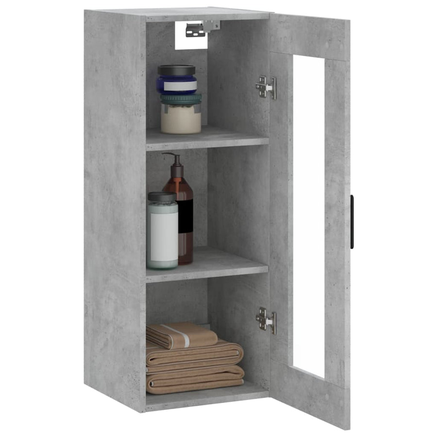 Wandkast 34,5X34X90 Cm Betongrijs