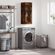 Wandkast 34,5x34x90 cm gerookt eiken
