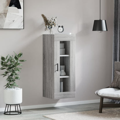 Wandkast 34,5X34X90 Cm Grijs Sonoma Eikenkleurig