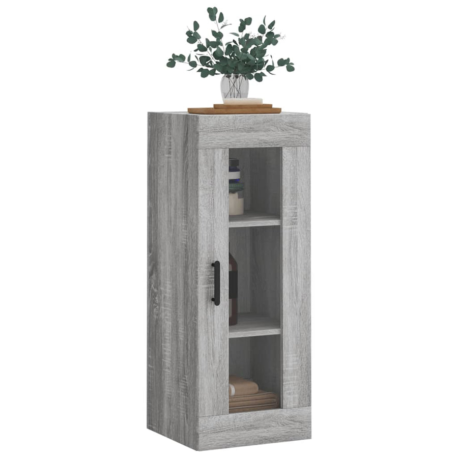 Wandkast 34,5X34X90 Cm Grijs Sonoma Eikenkleurig