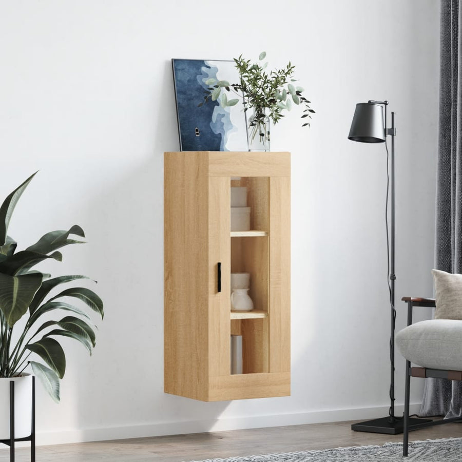 Wandkast 34,5X34X90 Cm Kleurig Sonoma eiken