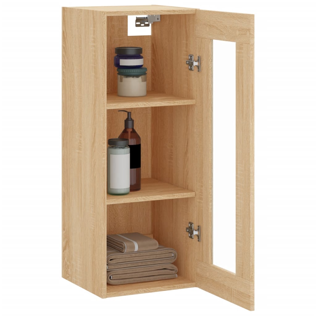 Wandkast 34,5X34X90 Cm Kleurig Sonoma eiken