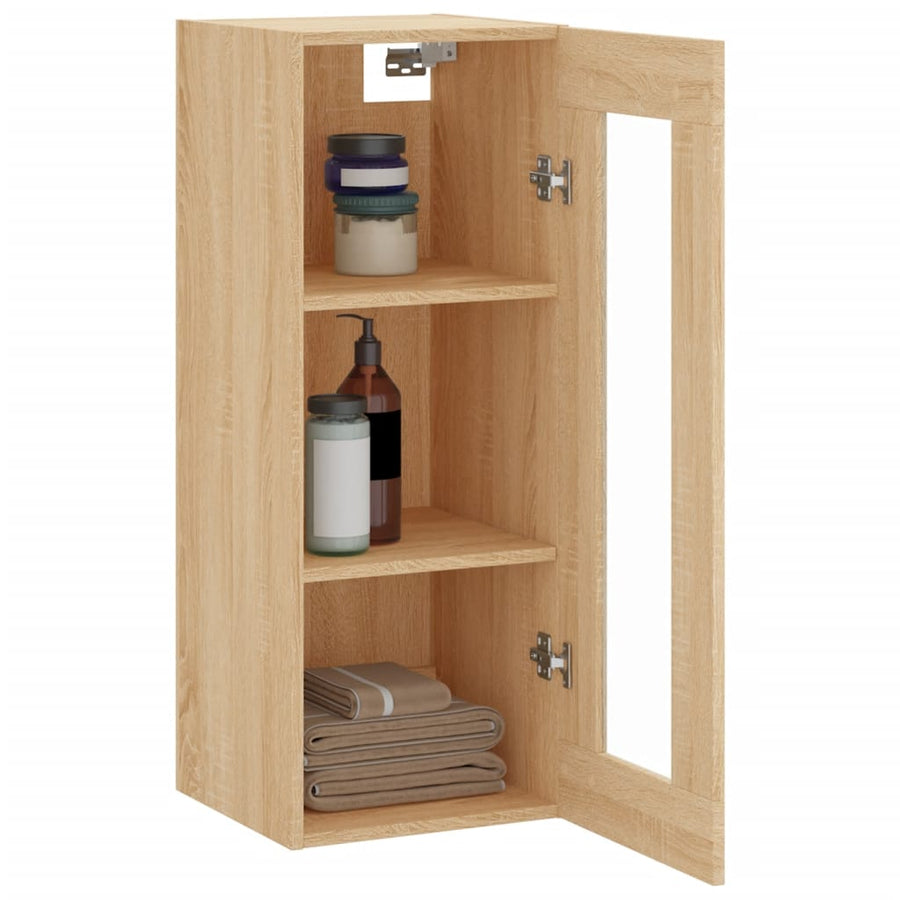 Wandkast 34,5X34X90 Cm Kleurig Sonoma eiken