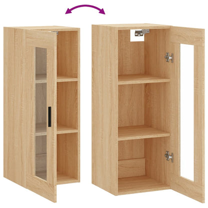 Wandkast 34,5X34X90 Cm Kleurig Sonoma eiken