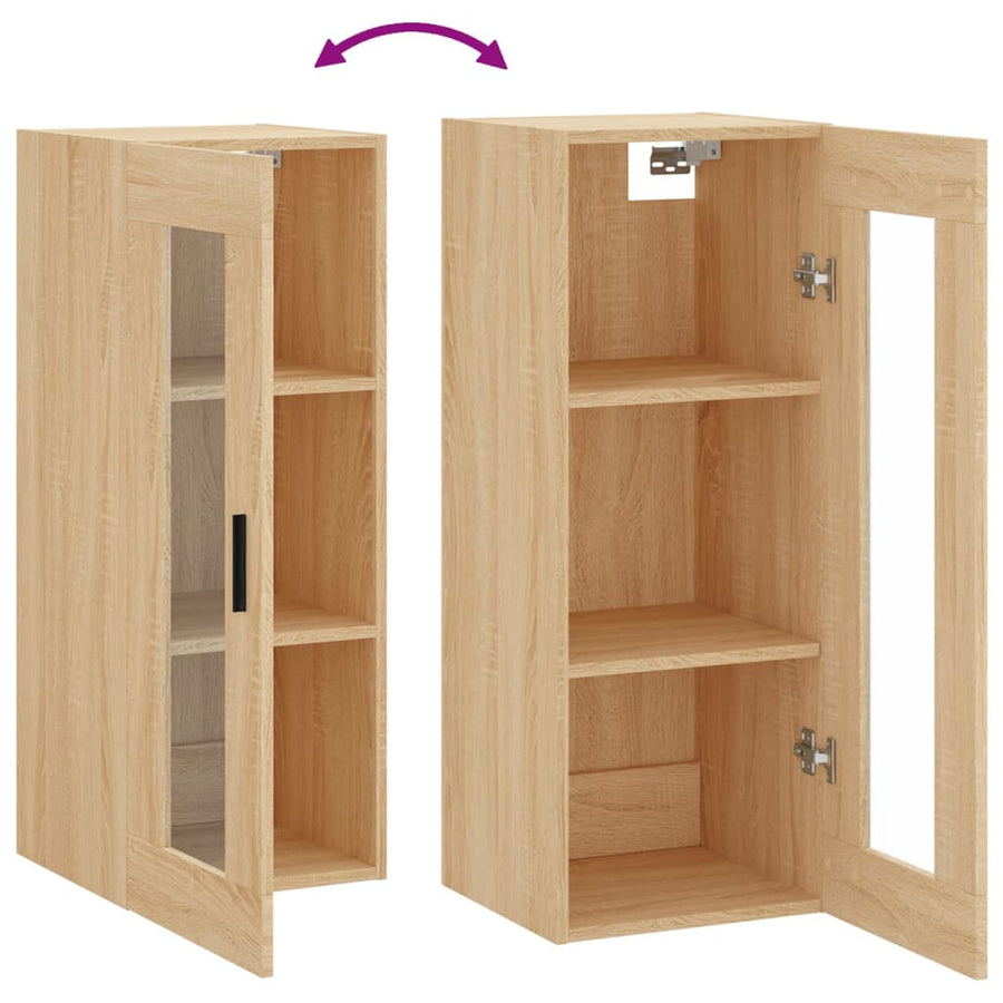 Wandkast 34,5X34X90 Cm Kleurig Sonoma eiken