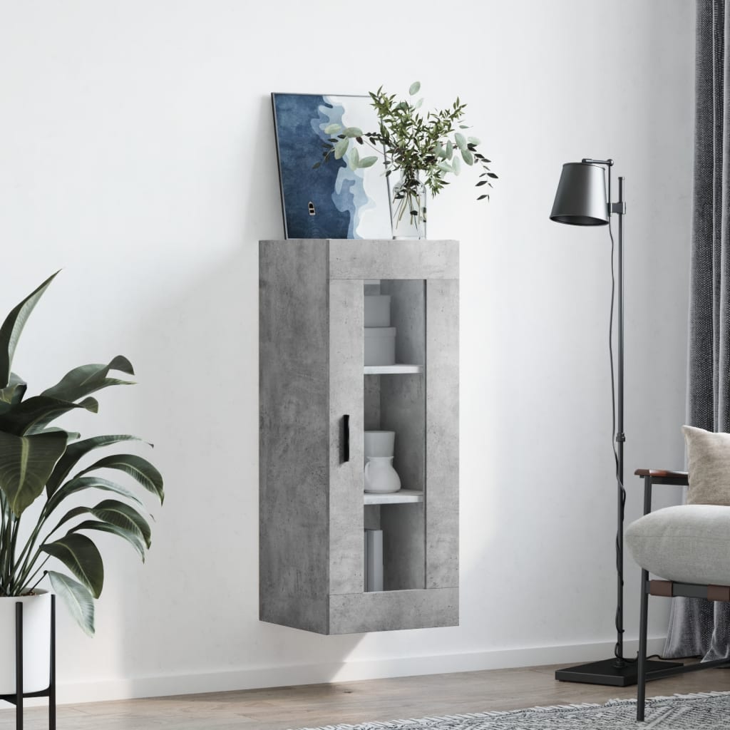 Wandkast 34,5X34X90 Cm Betongrijs