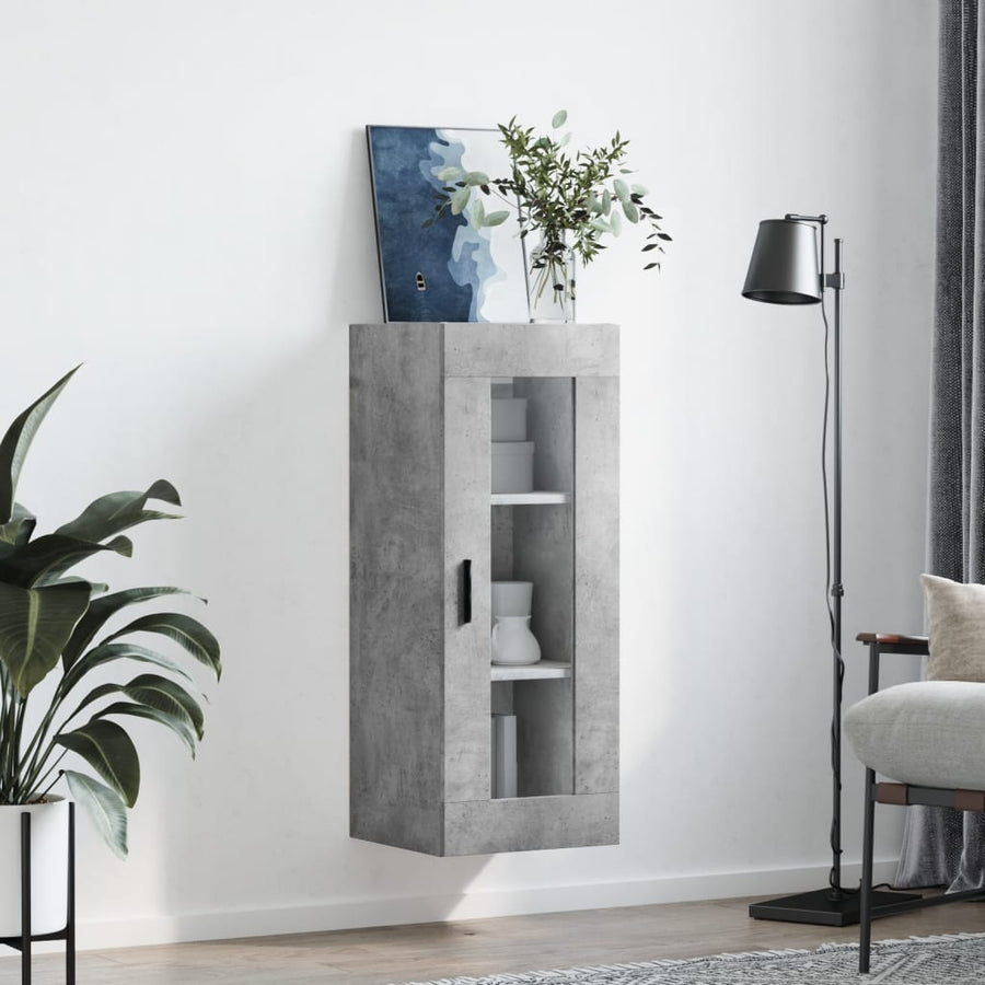 Wandkast 34,5X34X90 Cm Betongrijs