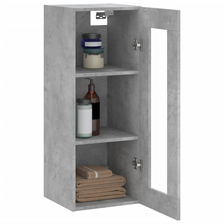 Wandkast 34,5X34X90 Cm Betongrijs