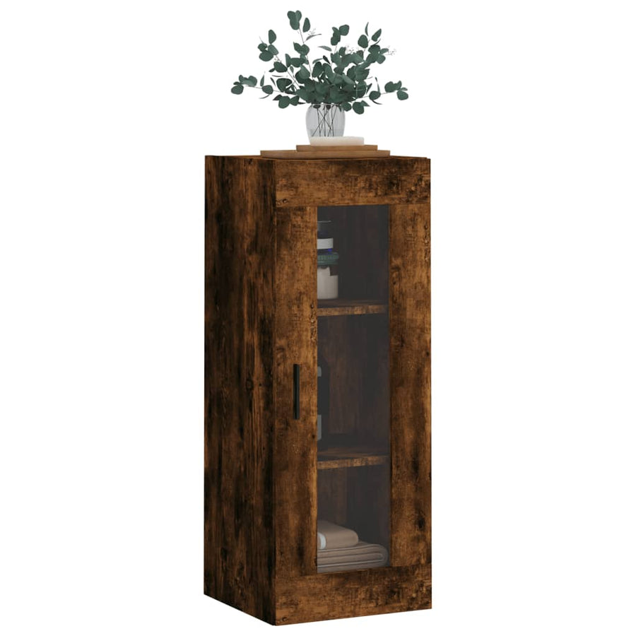 Wandkast 34,5X34X90 Cm Kleurig Gerookt eiken