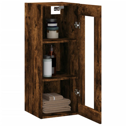 Wandkast 34,5X34X90 Cm Kleurig Gerookt eiken