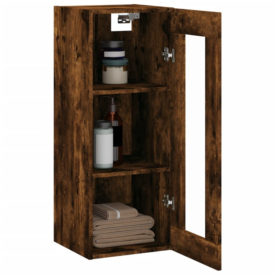 Wandkast 34,5X34X90 Cm Kleurig Gerookt eiken