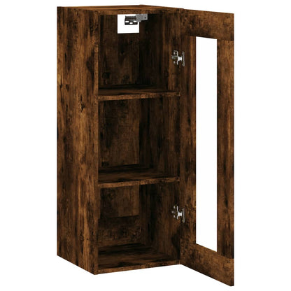 Wandkast 34,5X34X90 Cm Kleurig Gerookt eiken