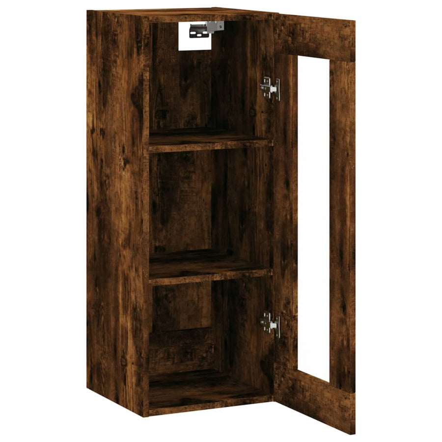 Wandkast 34,5X34X90 Cm Kleurig Gerookt eiken