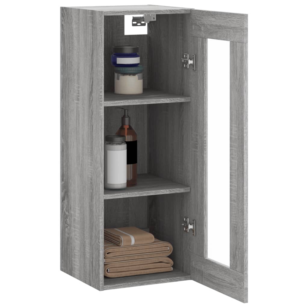Hangkast 34,5X34X90 Cm Grijs Sonoma Eikenkleurig