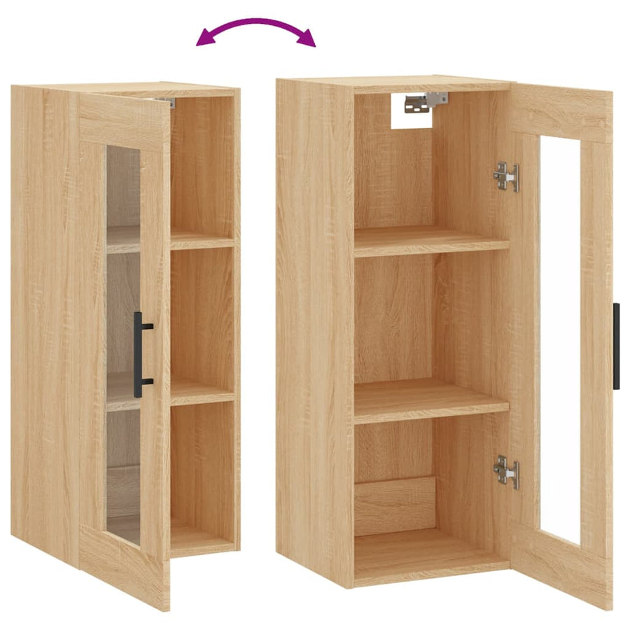 Hangkast 34,5X34X90 Cm Kleurig Sonoma eiken