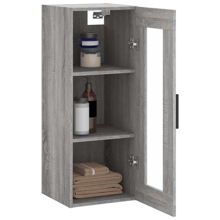 Hangkast 34,5X34X90 Cm Grijs Sonoma Eikenkleurig