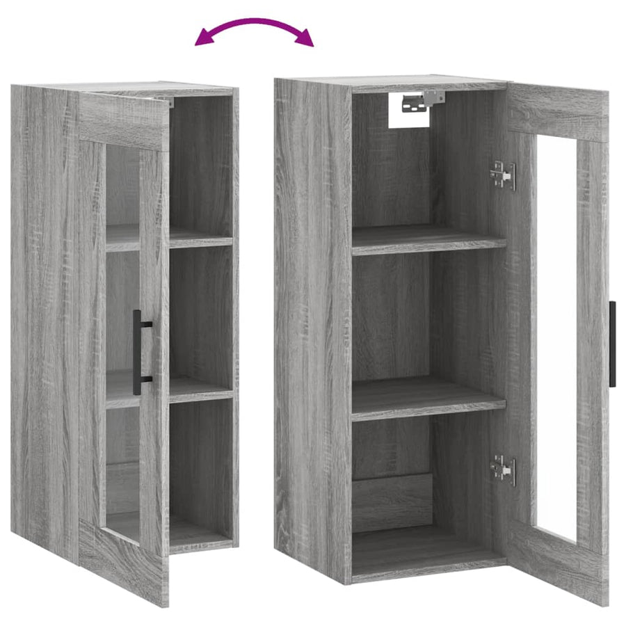 Hangkast 34,5X34X90 Cm Grijs Sonoma Eikenkleurig