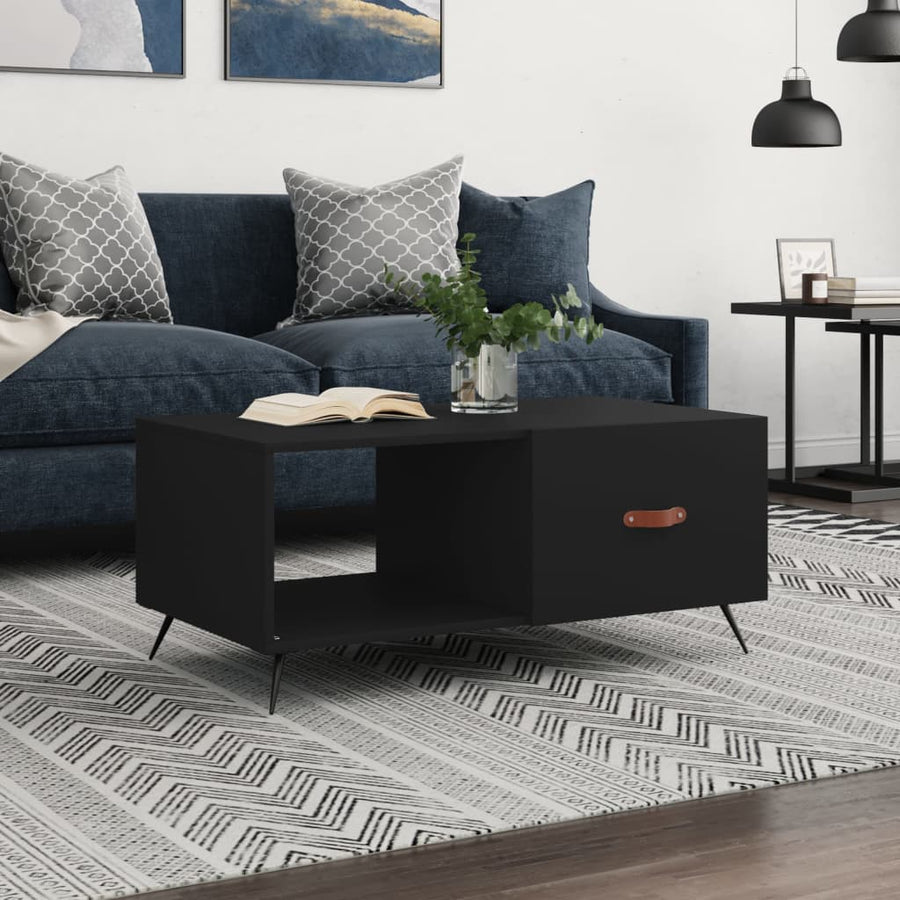 Salontafel 90X50X40 Cm Bewerkt Hout Zwart