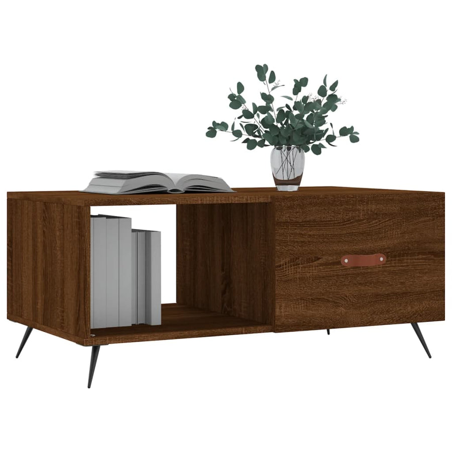 Salontafel 90X50X40 Cm Bewerkt Hout Bruin Eikenkleur Bruineiken