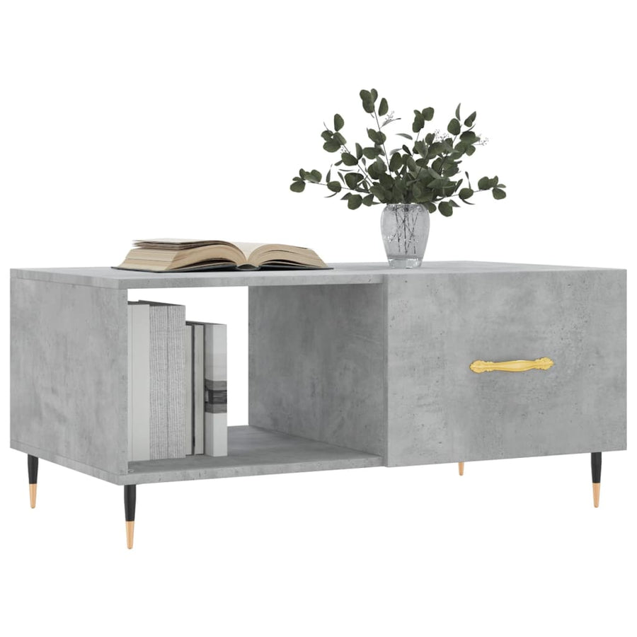 Salontafel 90X50X40 Cm Bewerkt Hout Betongrijs