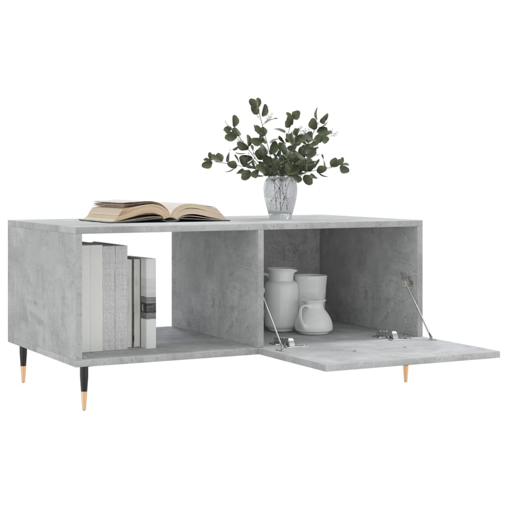 Salontafel 90X50X40 Cm Bewerkt Hout Betongrijs