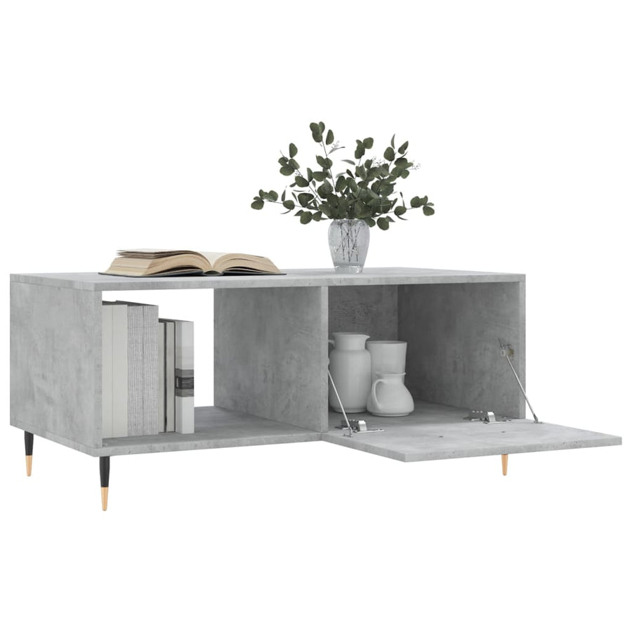 Salontafel 90X50X40 Cm Bewerkt Hout Betongrijs