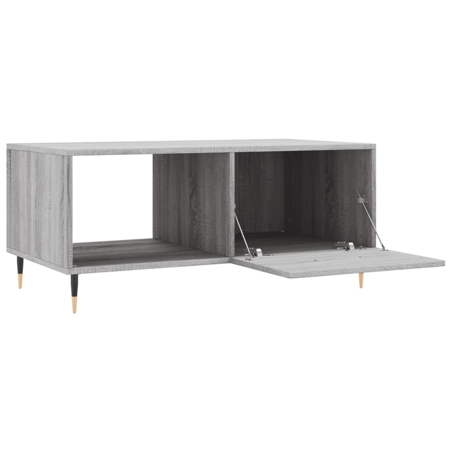 Salontafel 90X50X40 Cm Bewerkt Hout Eikenkleurig Grijs sonoma
