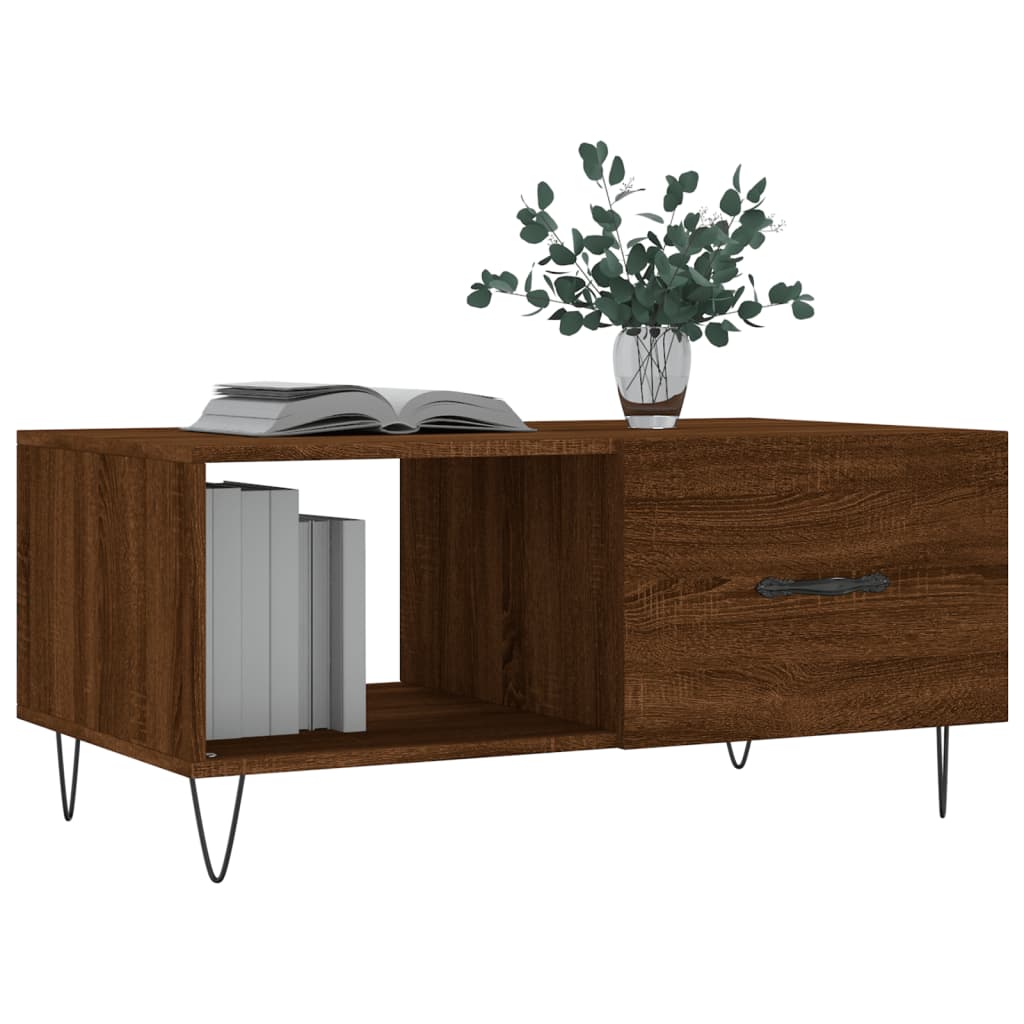 Salontafel 90X50X40 Cm Bewerkt Hout Bruin Eikenkleur Bruineiken