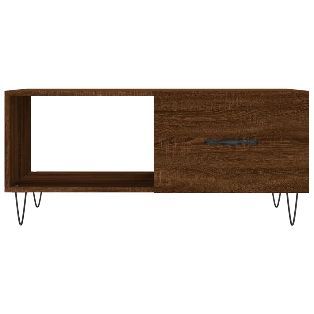 Salontafel 90X50X40 Cm Bewerkt Hout Bruin Eikenkleur Bruineiken