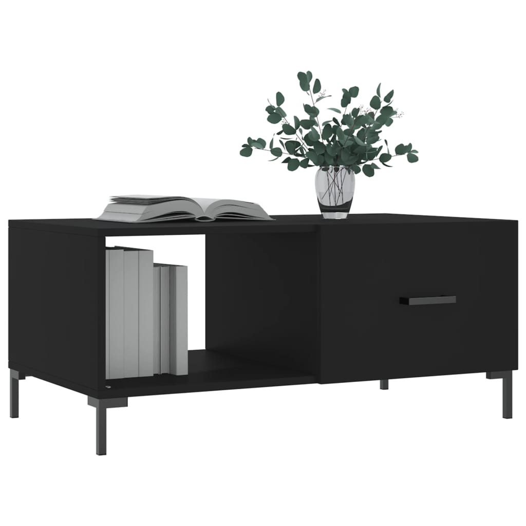 Salontafel 90X50X40 Cm Bewerkt Hout Zwart