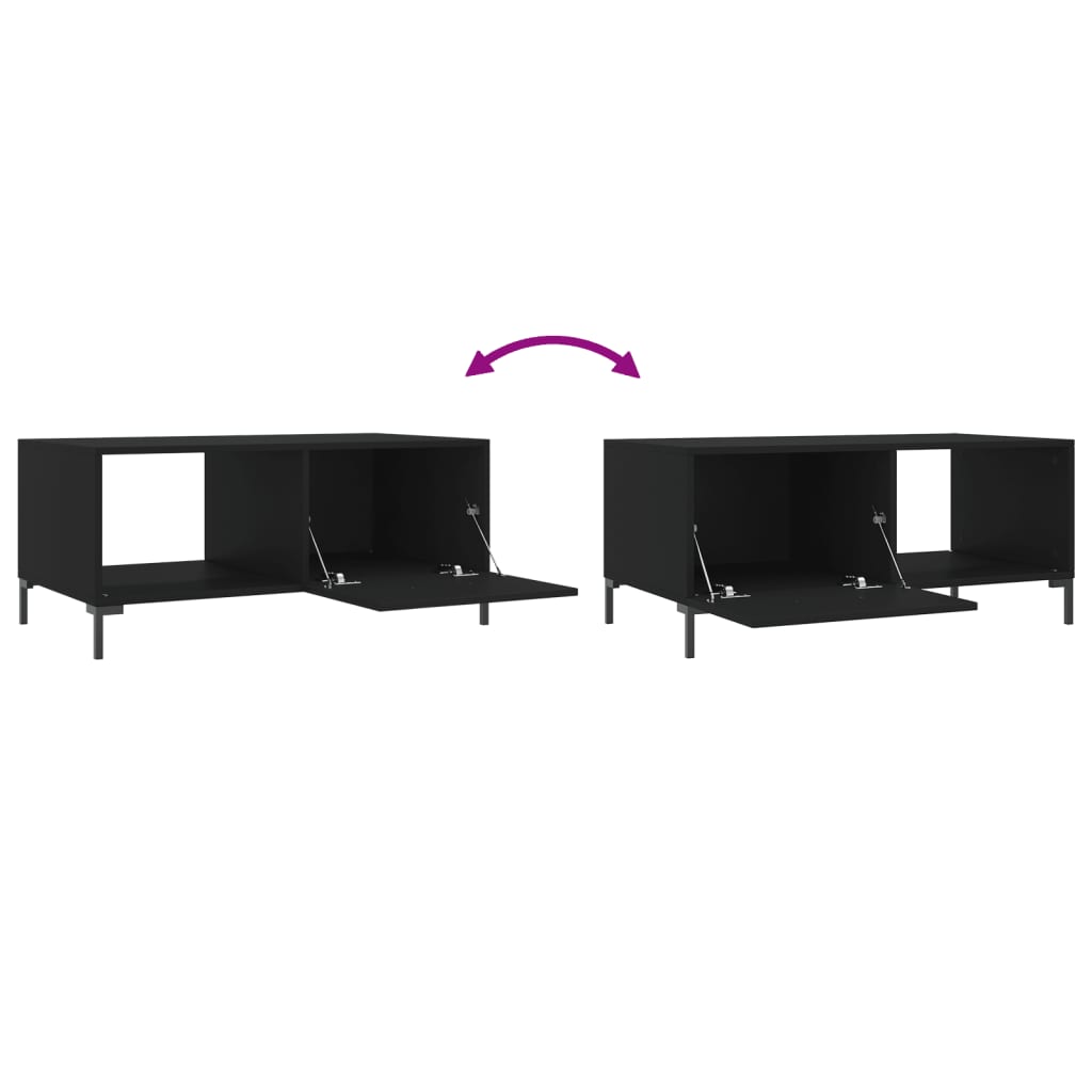 Salontafel 90X50X40 Cm Bewerkt Hout Zwart