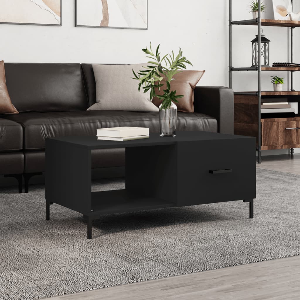 Salontafel 90X50X40 Cm Bewerkt Hout Zwart
