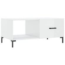 Salontafel 90X50X40 Cm Bewerkt Hout Hoogglans wit