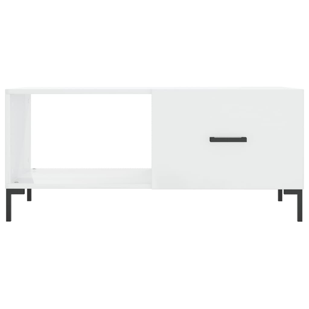 Salontafel 90X50X40 Cm Bewerkt Hout Hoogglans wit
