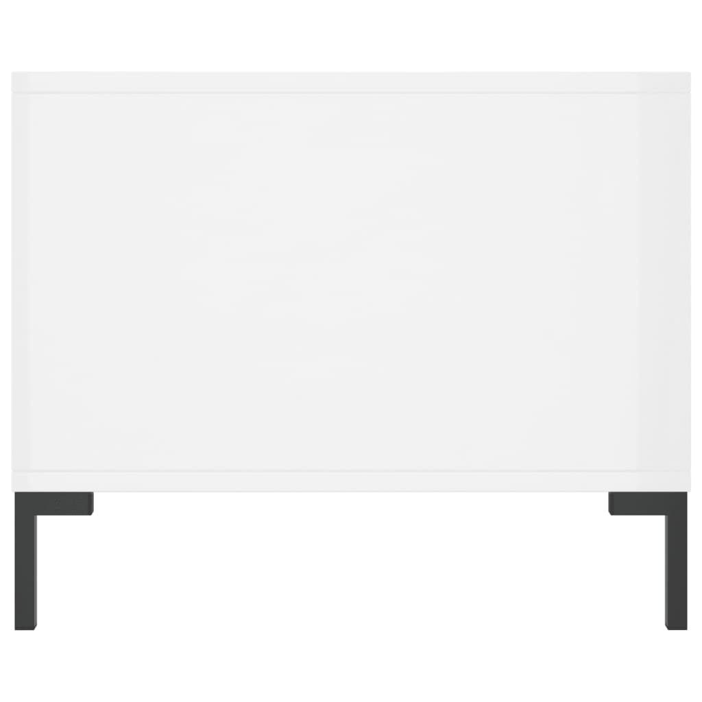 Salontafel 90X50X40 Cm Bewerkt Hout Hoogglans wit