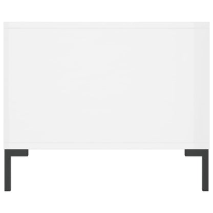 Salontafel 90X50X40 Cm Bewerkt Hout Hoogglans wit