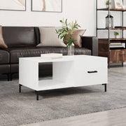 Salontafel 90x50x40 cm hoogglans wit bewerkt hout