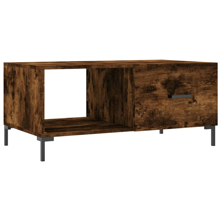 Salontafel 90X50X40 Cm Bewerkt Hout Kleurig Gerookt eiken