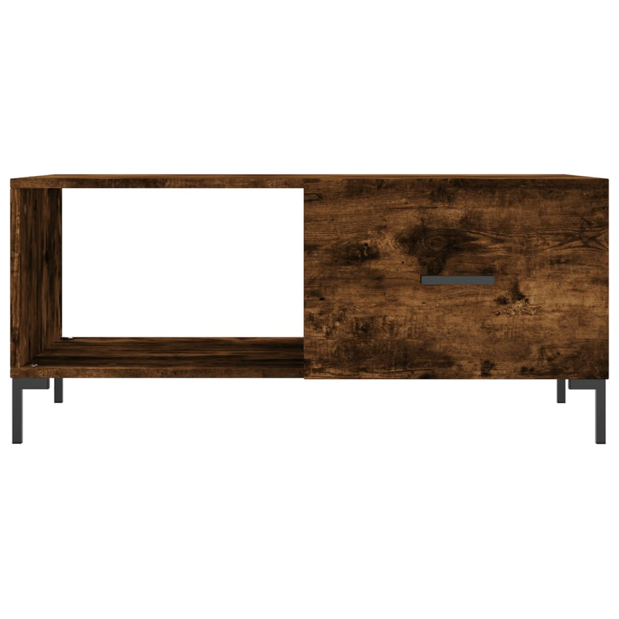 Salontafel 90X50X40 Cm Bewerkt Hout Kleurig Gerookt eiken