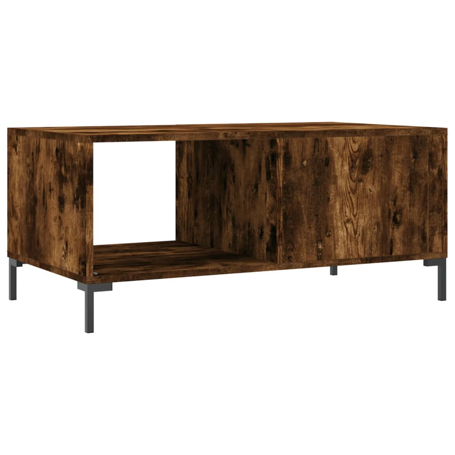 Salontafel 90X50X40 Cm Bewerkt Hout Kleurig Gerookt eiken