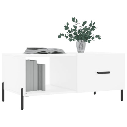 Salontafel 90X50X40 Cm Bewerkt Hout Wit