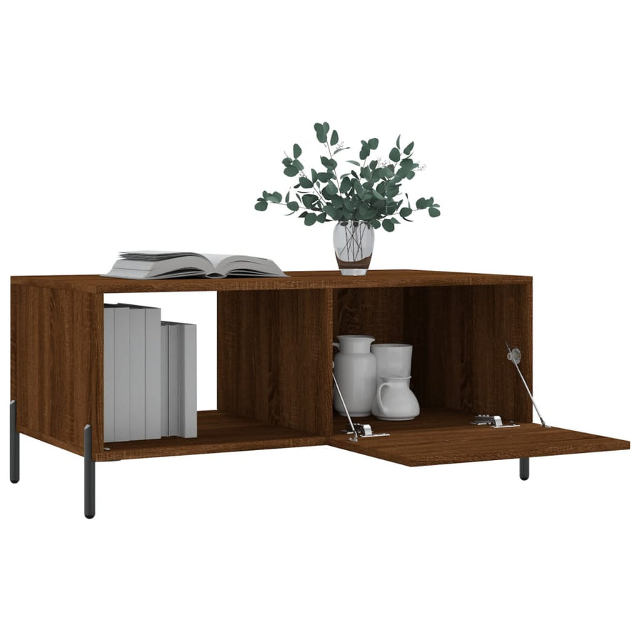 Salontafel 90X50X40 Cm Bewerkt Hout Bruin Eikenkleur Bruineiken