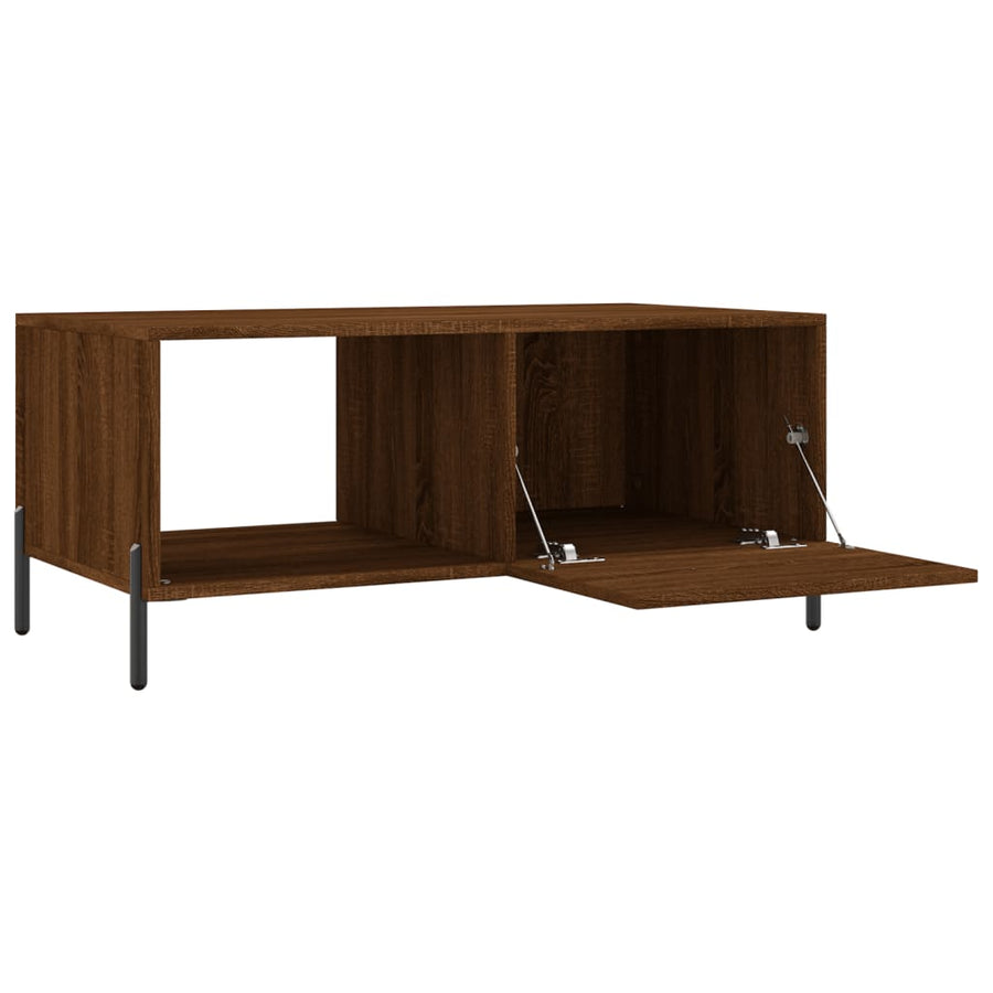Salontafel 90X50X40 Cm Bewerkt Hout Bruin Eikenkleur Bruineiken