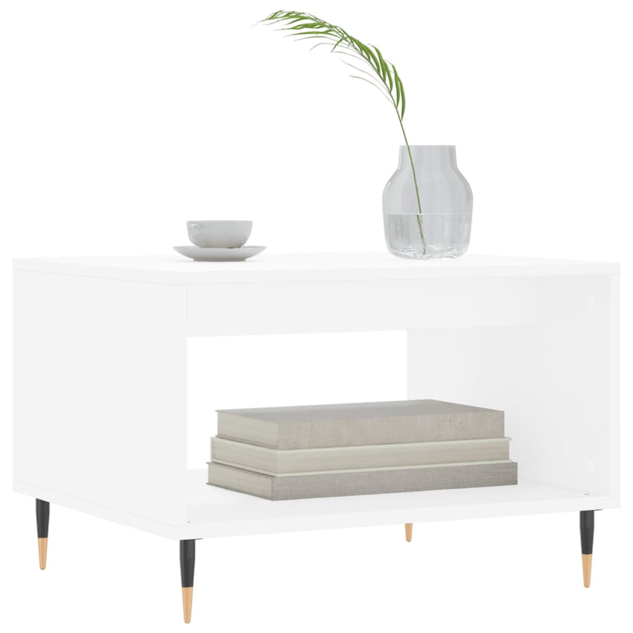 Salontafel 60X50X40 Cm Bewerkt Hout Wit