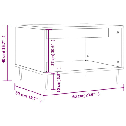 Salontafel 60X50X40 Cm Bewerkt Hout Wit